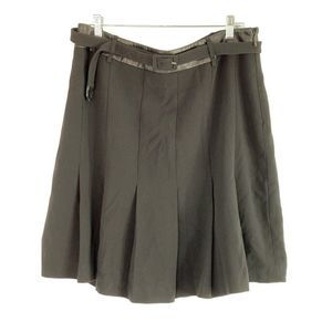 Karl Lagerfeld Sz 16 Black Skirt Pleat A Line Lined Short Career EUC 6307